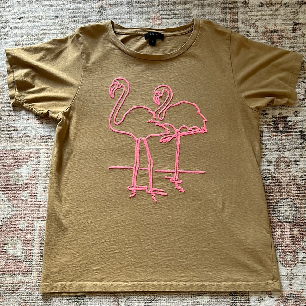 J Crew women’s t shirt flamingos